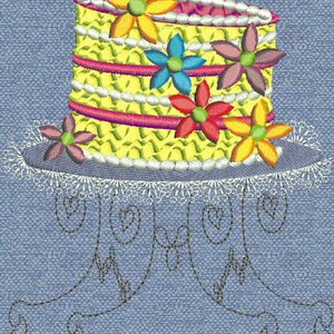 Festive Crazy Cake with flowers Embroidery Design image 5