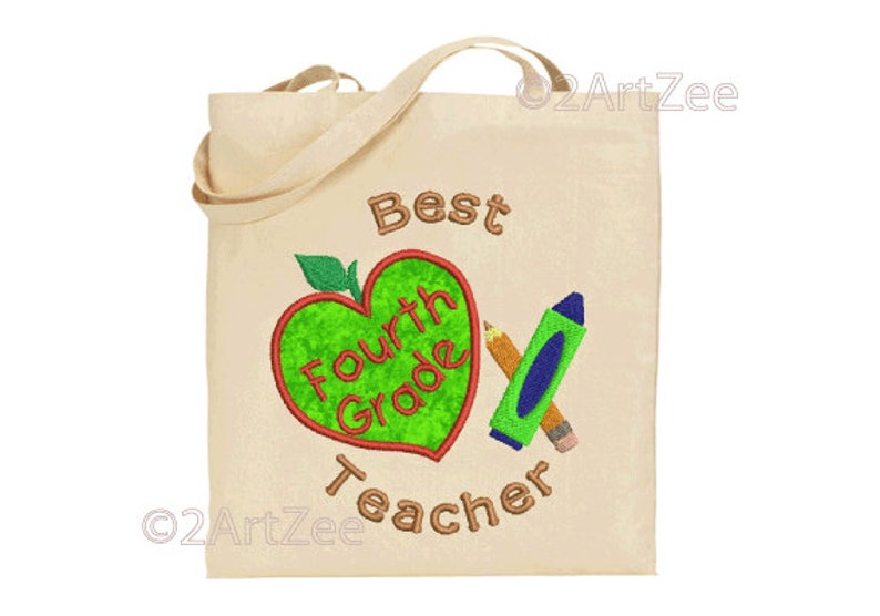 Fourth Grade Teacher Best Teacher Machine Embroidery Applique - Etsy