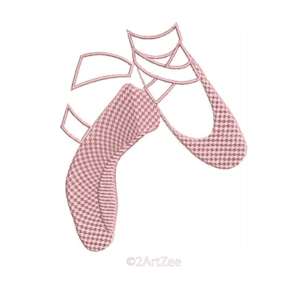 Ballet Shoes & Applique Straps Machine Embroidery Design Etsy