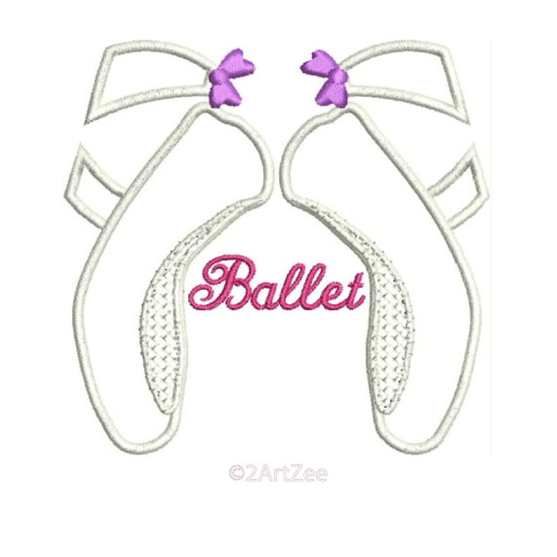 Ballet Shoes Applique Machine Embroidery Design Etsy