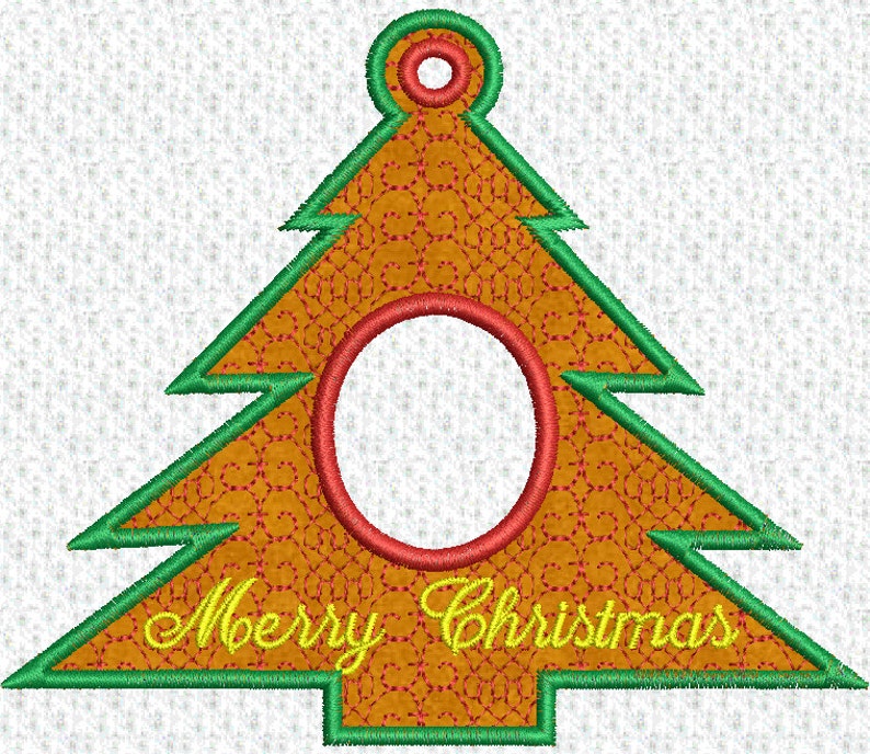 Ith christmas tree ornament frame applique machine jessecmault  etsy