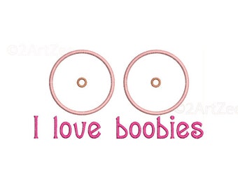 I Love Boobies Breast Cancer Awareness Machine Embroidery Design Medical Awareness