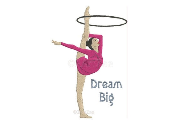 Rhythmic Gymnastics Hoop Dream Big Machine Embroidery Design 4 Sizes Dance  Ballet 