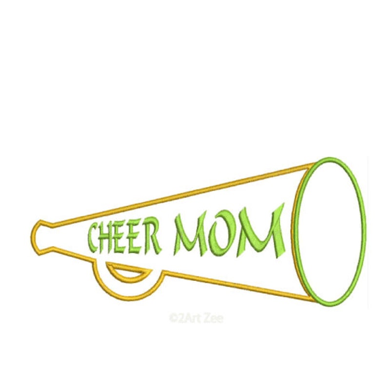 Cheer Mom Megaphone Applique & Machine Embroidery Design image 2