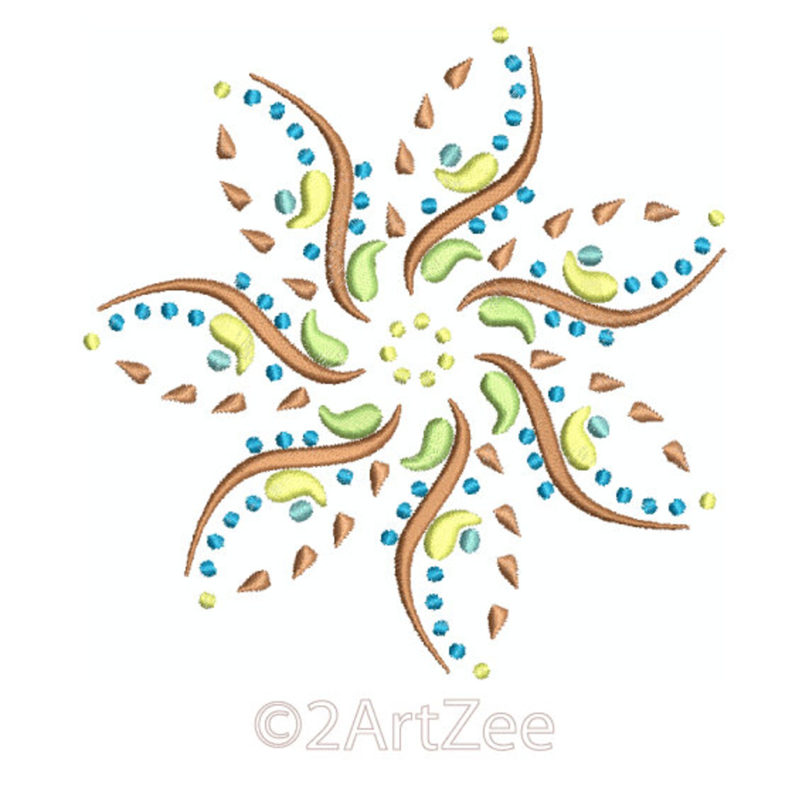 Circular Pattern Embroidery Design Etsy