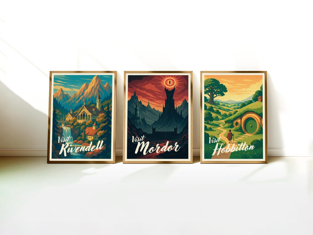 Hobbiton Travel Poster: Lord of the Rings Canvas Art - Etsy