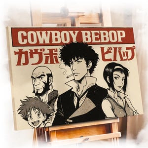 Cowboy Bebop Canvas Wall Art: Retro Anime Print, Spike Spiegel