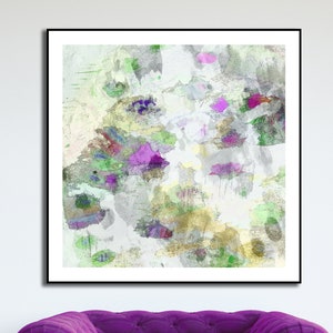 Impression d&#39;art giclée abstraite verte : décoration murale moderne