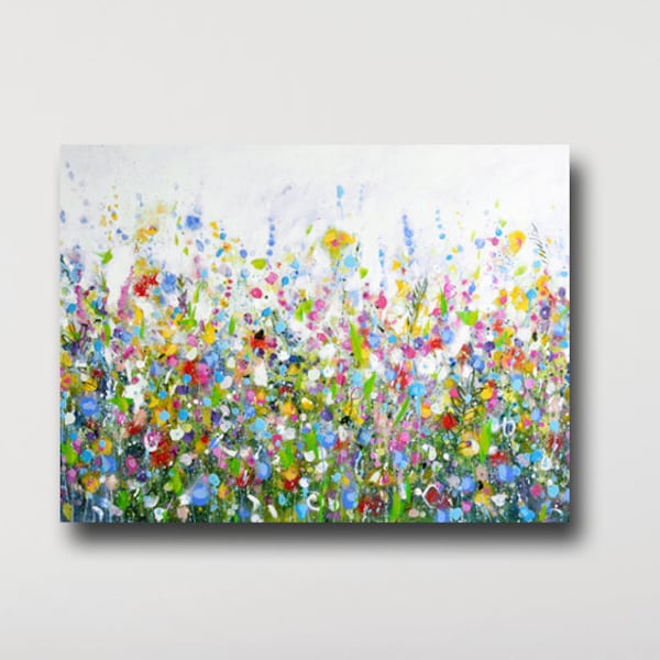 Extra Large Wall Art Canvas Print Impressionist Floral Canvas Print Large Floral Art Painting Bedroom Flower Meadow Art for living room