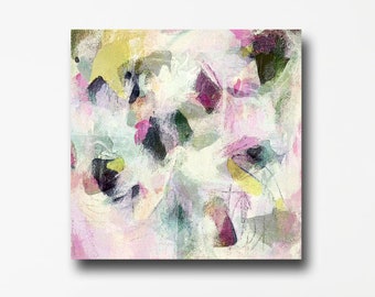 Large Canvas Print, Abstract Canvas Print, Giclee Print, Pink Green Wall Art, Abstract Print from Painting, Modern Abstract Art, Colourful