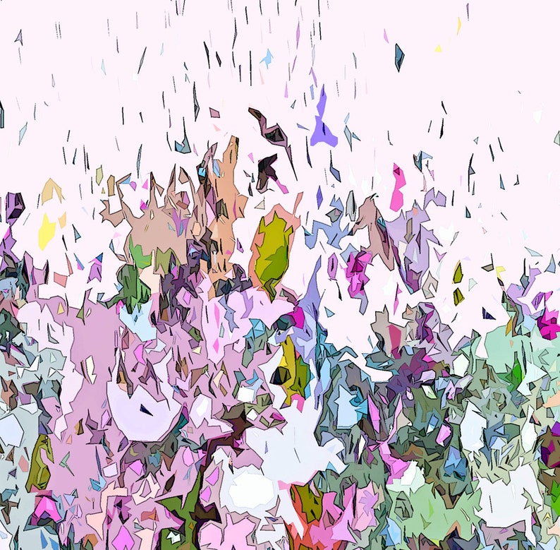 Wall Art pink Abstract Meadow Print white flowers Large Giclee Print from Painting Large Painting purple Abstract Floral Print green