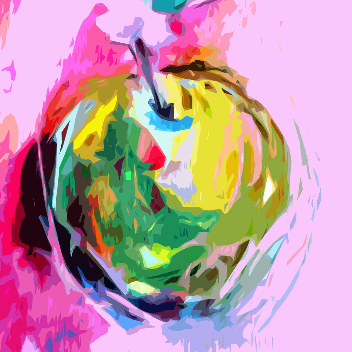 Apple Art Print Abstract Fruit Giclee Print Abstract Still Etsy