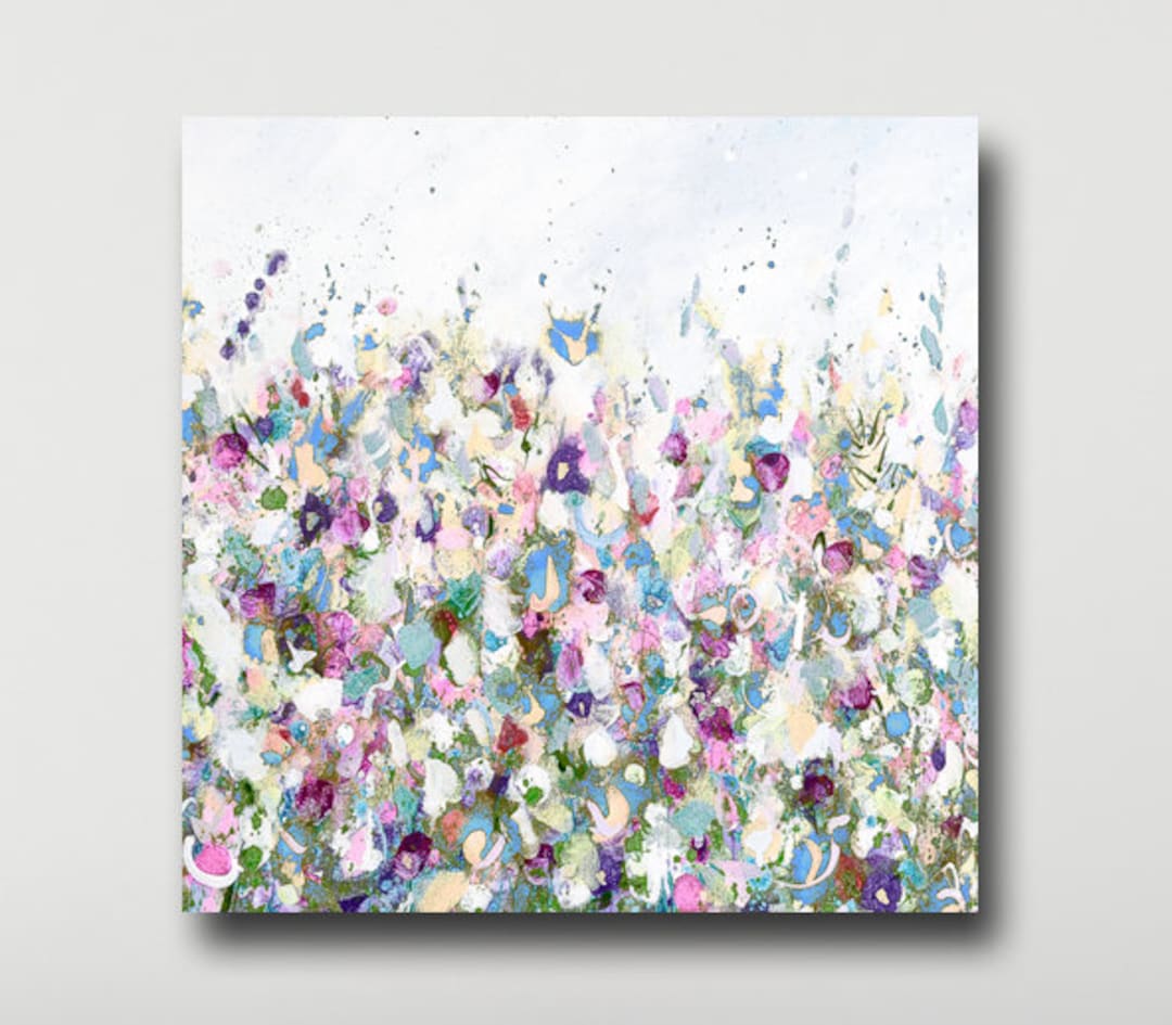 Large Abstract Floral Meadow Canvas Print Giclee Wall Art, Canvas Print ...