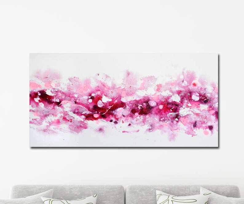 Large Pink Abstract Canvas Wall Art Pink Abstract Print Pink Etsy Ireland