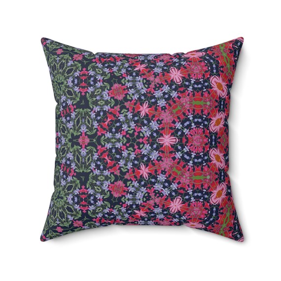 Burgundy Square Pillow Fancy Cushion Red Blue Pink Decorative