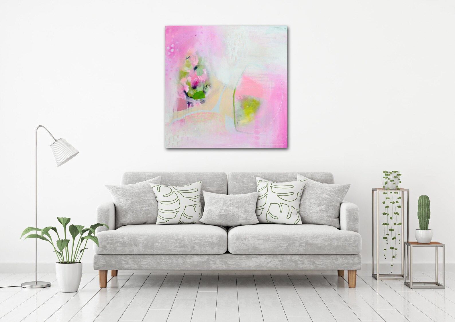 Large Pink Wall Art Abstract Canvas Print From Painting Etsy UK