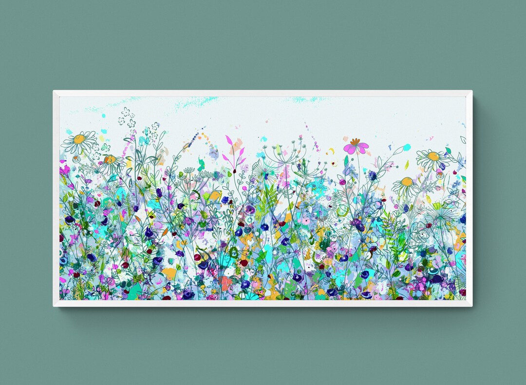 Extra Large Wall Art Canvas Floral Meadow Art Print Botanical Wall Art ...