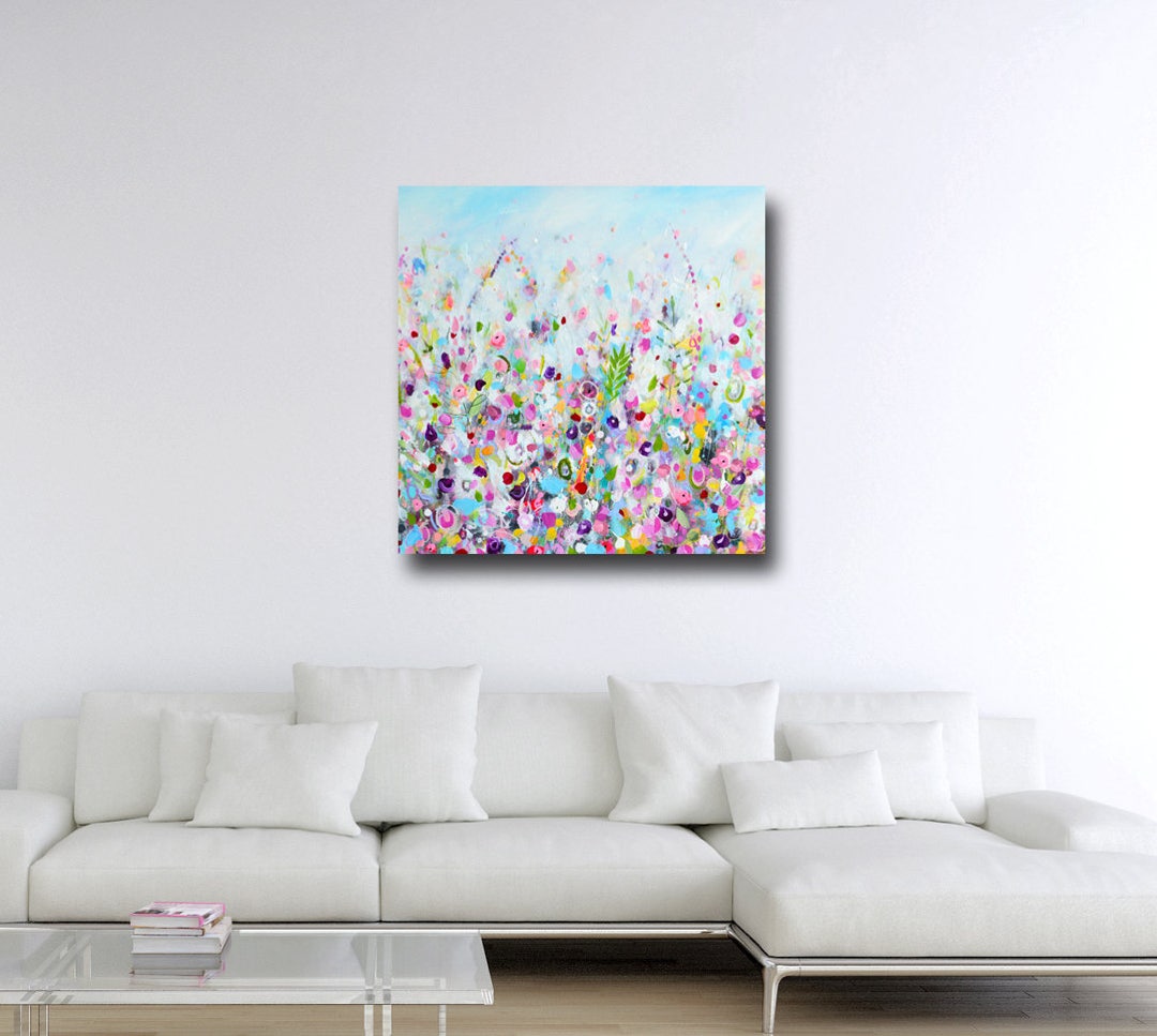 Abstract Floral Canvas Print: Colorful Meadow Giclee Wall Art - Etsy