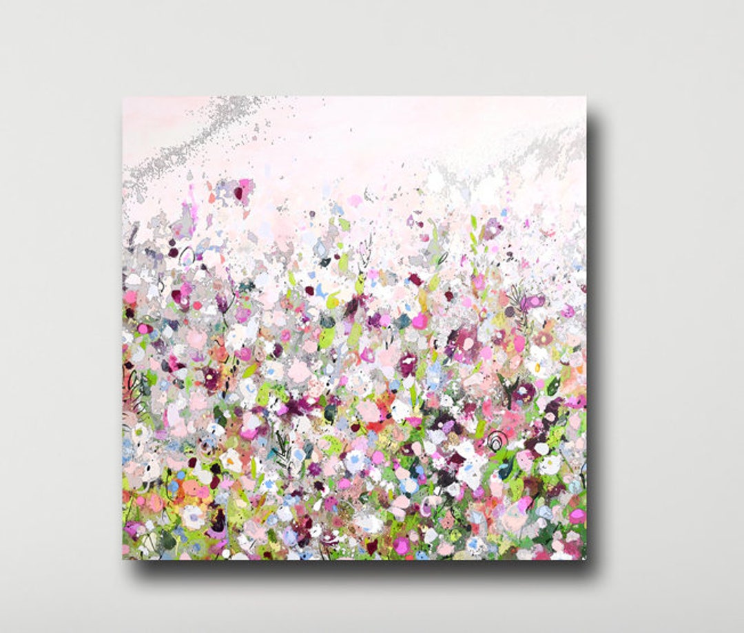 Large Floral Canvas Print From Painting Floral Giclee Print Wall Art ...