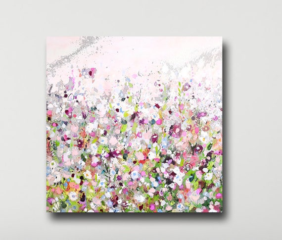 Large Floral Canvas Print from Painting Floral Giclee Print | Etsy
