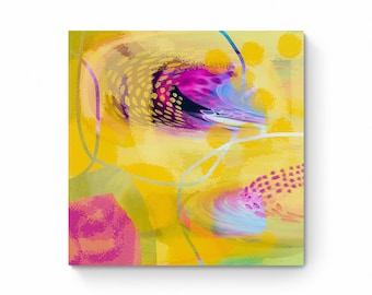 Yellow Abstract Canvas Large Wall Art Print from Painting Expressive Art Modern Canvas Colourful Painting Print Abstract Wall Art Print