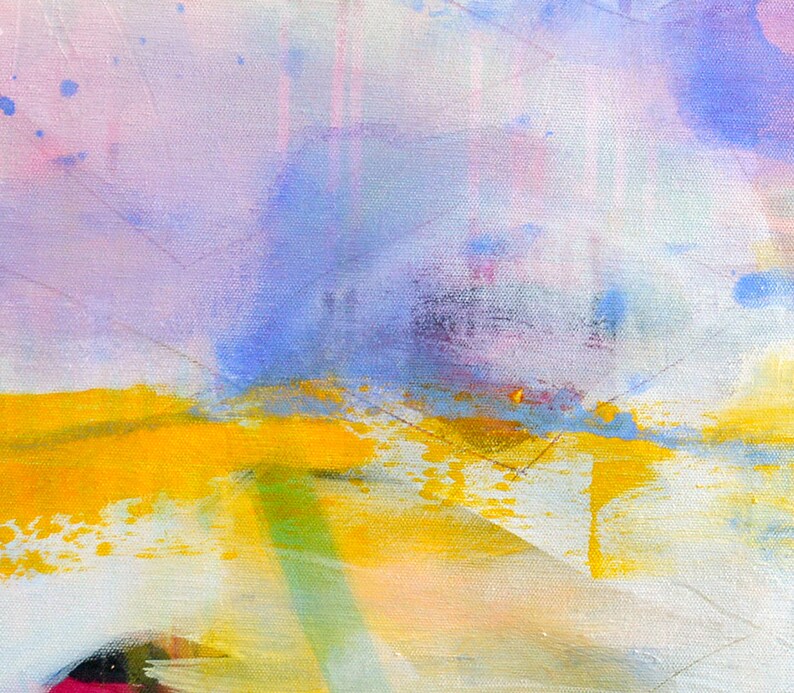 Large Abstract Print Pink and Blue Wall Art Canvas Giclee Etsy UK