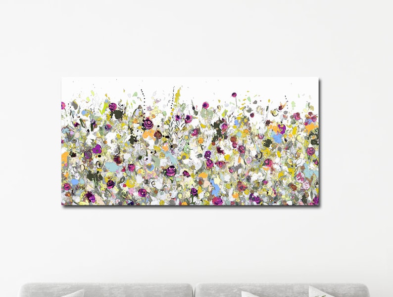 Panoramic Wall Art Floral Canvas Large Canvas Art Meadow Etsy Canada