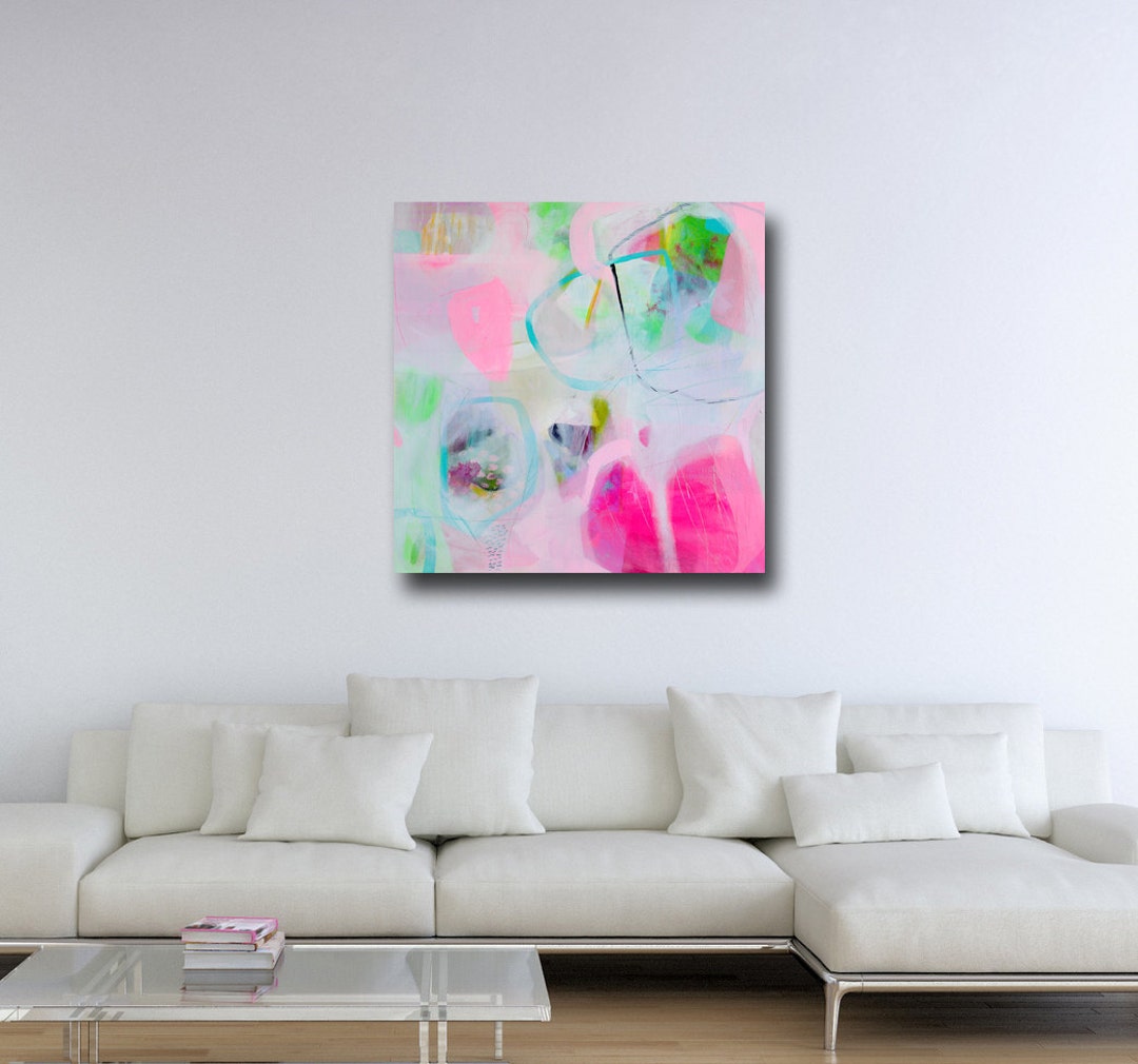 Pink Abstract Canvas Large Wall Art Print From Painting - Etsy