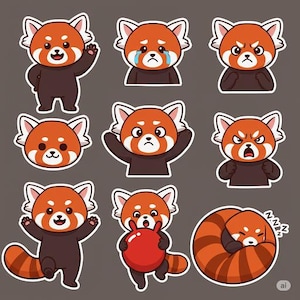 Sticker panda roux