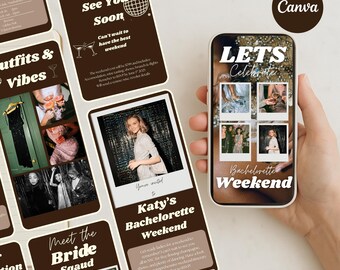 Retro vrijgezellenweekendplanner | Bewerkbare canva-sjabloon (digitale download)