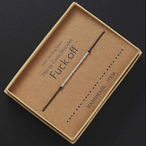 Pulsera de código Morse "Fuck Off", joyería con mensaje secreto personalizado, pulseras personalizadas para pareja