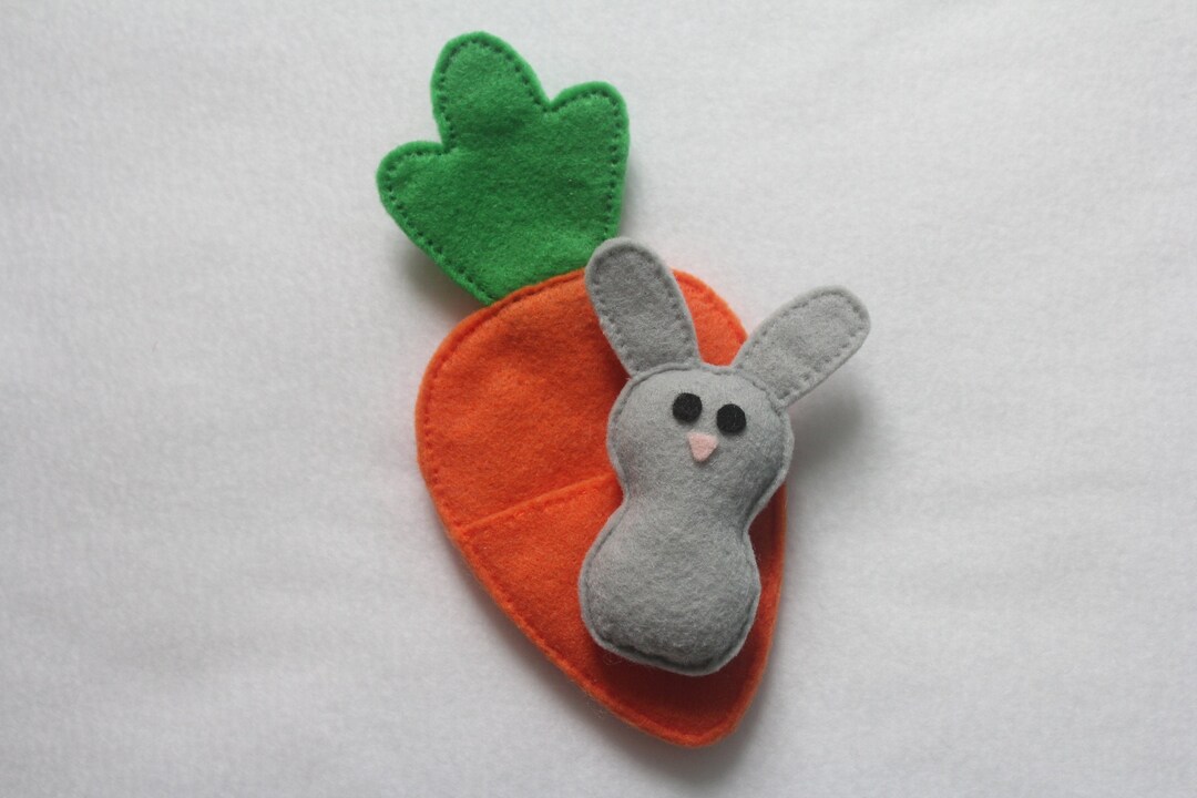 Hand Sewn Felt Bunny in Carrot Pocket – Easter Basket Gift - Etsy UK