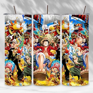 One Piece Tumbler Wrap | Anime Sublimation Skinny Cup PNG | Manga Otaku Drinkware