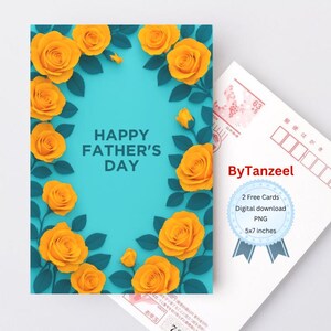 Lot de cartes pour la fête des pères | 5 cartes florales imprimables | Cadeau papa à téléchargement immédiat | Orange vif, violet et pastel, cadeau de dernière minute pour papa
