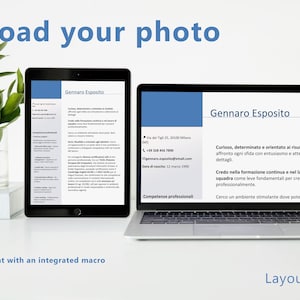 Editable Resume Template with Photo | Modern CV for Word | Digital Download  PDF