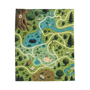 Couverture en peluche en velours côtelé Adventure Map, jeté confortable pour les amoureux de la nature, parfait pour le camping, cadeau chaleureux pour toutes les occasions, couverture pour enfants, maison