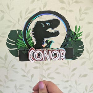 Jurassic Park Cake Topper - dinosaur theme party decor