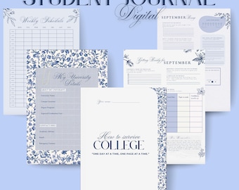 How To Survive College – Fillable Digital Journal | Student Journal | A4 PDF for Print or Digital Use - Blue Edition