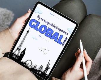 My Exchange Student Journey – Digital Journal | Study Abroad Student | A4 PDF for Print or Digital Use – Global Edition (40+ Pages)