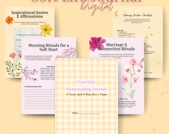 Trad Wife Journal – Digital Journal | Soft Girl | Printable A4 PDF or Digital Use