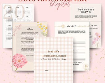 Trad Wife Journal – Digital Journal | Soft Girl | Printable A4 PDF or Digital Use