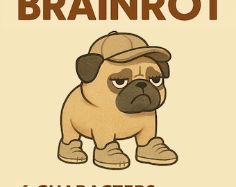 Personaje Pug Cerebral: Animal de IA gruñón PNG para proyectos personales