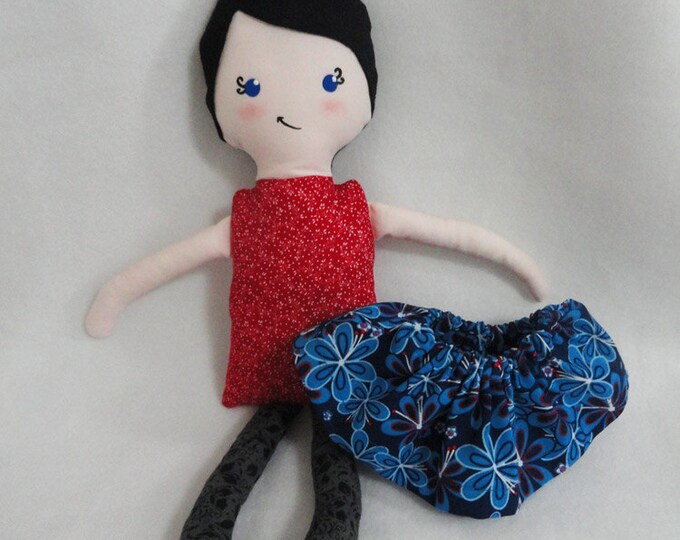 Cloth Doll Rag Doll Black Haired Doll Baby Doll Black Hair Etsy