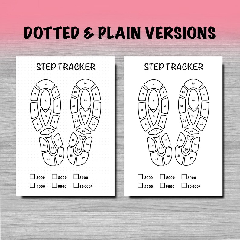 Step Tracker Printable - Aesthetic Walking Challenge - Daily Steps ...