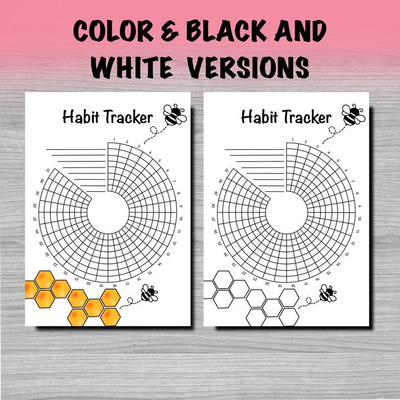 Bee Habit Tracker Printable A4 A5 Journal Page Habit Tracker Planner ...