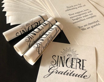 Gratitude Scrolls: Wedding Reception All Occasion Party Favors, Thank You Notes (Set of 30)