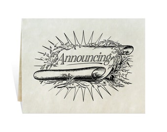 Announcement printable card to personalize for engagement graduation wedding business moving baby adoption confirmation baptism special news