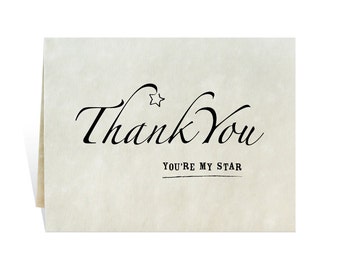 Biglietto stampabile "Grazie sei la mia stella" per gratitudine, apprezzamento, riconoscimento, ricompensa, riconoscimento di doni, atti di gentilezza premurosi