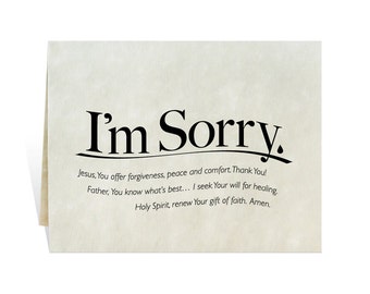 I'm Sorry printable card clip art prayer for apology, misunderstanding, mistake, miss you, hope, relationship, reconciliation and sympathy