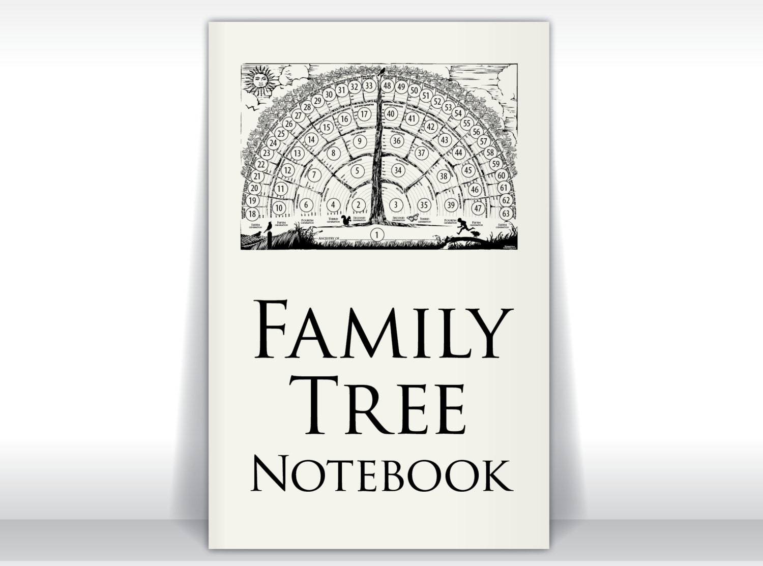Family Tree Notebook Print Edition 2-per-order genealogy notes ancestry gifts for dad mom baby men women grandparents mother father in-laws